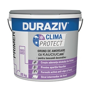 GRUND DE AMORSARE PENTRU TENCUIELI DECORATIVE, DURAZIV CLIMA PROTECT® CU KAUCIUC®, 25KG / PALET 16 BUCATI