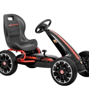 KART CU PEDALE PENTRU COPII, SCAUN REGLABIL, ABARTH-BLACK