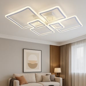 LUSTRA LED ALBA 4+2 BRATE, DESIGN GEOMETRIC MODERN , TELECOMANDA, 168W, LUMINA REGLABILA 3000–6500K