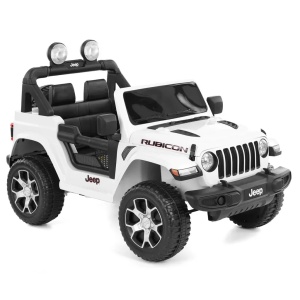 MASINA DE JUCARIE CU BATERIE, MP3, USB, EFECTE SONORE SI LUMINOASE, 3-8 ANI, JEEP WRANGLER RUBICON WHITE