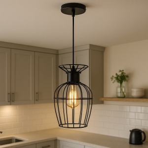 PENDUL INDUSTRIAL TIP CUSCA, FINISAJ NEGRU MAT , 1 X E27, Ø160XH250MM