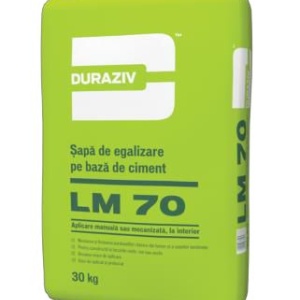 SAPA DE EGALIZARE PE BAZA DE CIMENT, DURAZIV LM 70, 30KG / PALET 42 SACI