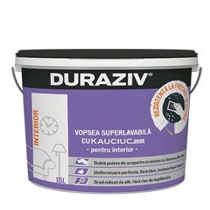 VOPSEA SUPERLAVABILA DURAZIV CU KAUCIUC INTERIOR ALBA, 8.5L / PALET 30 BUCATI