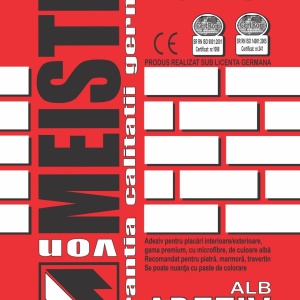 ADEZIV PENTRU PLACARI INTERIOARE/EXTERIOARE, PREMIUM, MICROFIBRE, ALB, ADEZIV WEISSE KLEBER M28, 25 KG