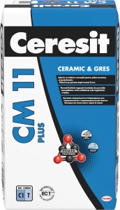 ADEZIV PENTRU PLACI CERAMICE LA INTERIOR SI EXTERIOR GRI CERESIT CM 11 PLUS / 25KG