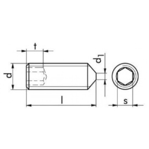 DIN 914 - threaded stift, black - Img 2