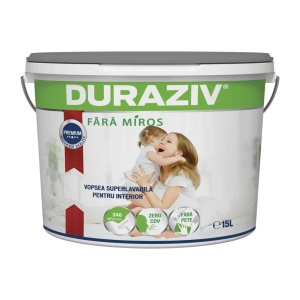 VOPSEA LAVABILA ALBA, FARA MIROS, PENTRU INTERIOR, DURAZIV ECOLABEL CU KAUCIUC, 2.5L / PALET 96 BUCATI