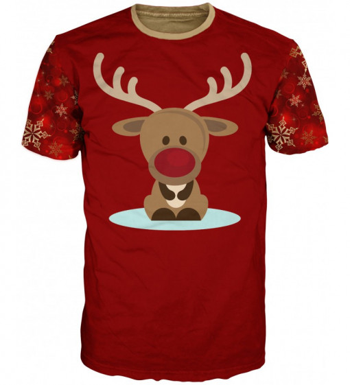 Tricou Red Christmas Deer #5044