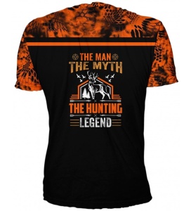 Tricou de vânătoare Camo negru și portocaliu #6668 L - Img 2
