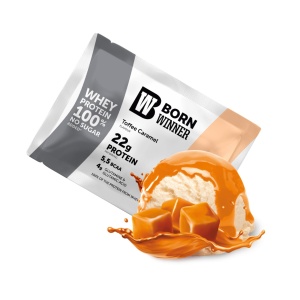 12 x Born Winner Суроватъчен протеин на прах с вкус на тофи карамел 30гр. - Img 1