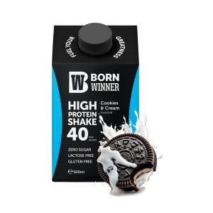 12 x Born Winner Protein Shake – Cookies and Cream 500 ml