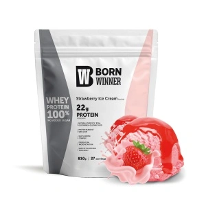 1 x Born Winner Суроватъчен протеин на прах с вкус на ягодов сладолед 810гр.