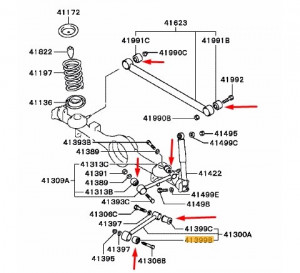 Kit brate suspensie spate Mitsubishi Pajero Pinin 1996 - 2007 - Img 3
