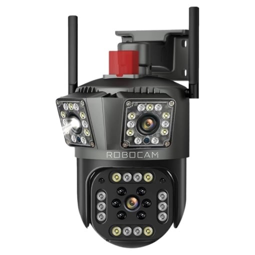 Camera Supraveghere WIFI TRIPLA, Vedere Panoramica, Zoom 10x, Detectie Umana, IR - Summer Sale