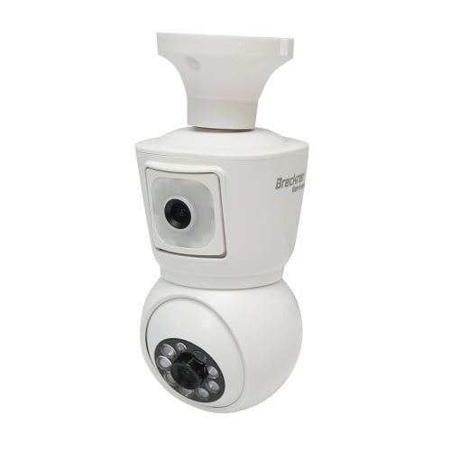 Cameră Tip Bec WiFi 4MP, PTZ 360°, Lentilă Duală, Senzor Mișcare, iCSee