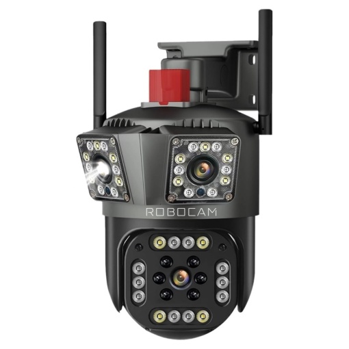 Camera Supraveghere WIFI TRIPLA, Vedere Panoramica, Zoom 10x, Detectie Umana, IR