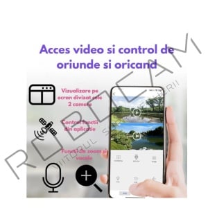 Camera de Supraveghere, 2 Ecrane, 2 Sirene, Inteligenta 350, WiFi + Cablu Lan, 4K, 8 MP. 1080P - Img 5
