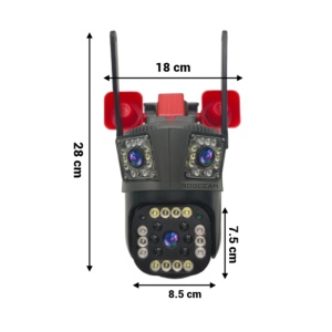 Cameră de Supraveghere Dubla Panoramica 12MP Ultra HD, 4G, PTZ 355°, Zoom 5X, Night Vision Color, Audio Bidirecțional - Img 5
