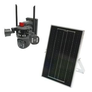 Camera supraveghere Ai 4G, WIFI 2.4GHz cu 1 obiectiv rotativ 360 PTZ, 1 Obiectiv dubla vedere wide + 2 obiective flash, panou solar 8W, detectie umana, infrarosu, alarma si aplicatie V380 Pro - Img 6