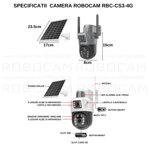 Cameră Supraveghere Dublă 8MP cu 2 Ecrane, Panou Solar, SIM 3G/4G, Card 128GB – Vizualizare Duală în Timp Real - Img 8