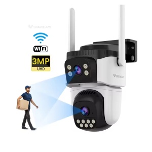 Cameră Supraveghere IP Speed Dome WiFi Dual Lens, 3MP, Night Vision, Smart Tracking, Audio Bidirecțional - Img 2