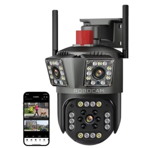 Camera Supraveghere WIFI TRIPLA, Vedere Panoramica, Zoom 10x, Detectie Umana, IR - Img 2