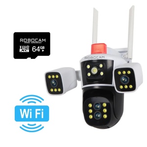 Camera de Supraveghere WIFI 8K, 16MP, Zoom 10X, 4 lentile, 3 ecrane + CADOU Card SD 64GB - Summer Sale - Img 1