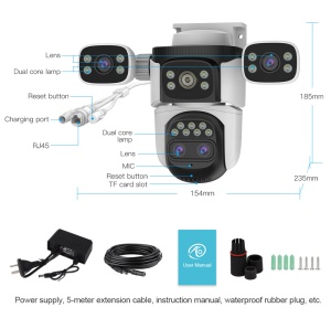 Camera IP Speed Dome WiFi 6 , 4 Ecrane, zoom 10x, 8 MP, Auto-Tracking, IR 30m, Audio Bidirecțional - Img 12