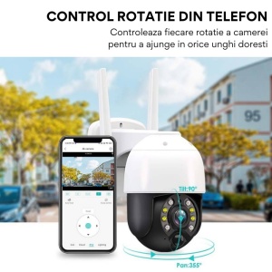 Camera IP Wi-Fi cu Panou Solar 8MP + Card Micro SD 128GB - Img 3