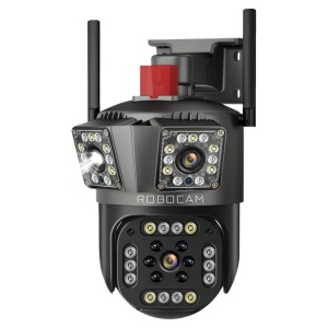Camera Supraveghere WIFI TRIPLA, Vedere Panoramica, Zoom 10x, Detectie Umana, IR - Summer Sale - Img 1
