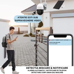 PROMO 2 Camere WiFi cu Panou Solar 3MP, Vedere Nocturna, Detectie Miscare + 2 Carduri Micro SD Cadou - Summer Sale - Img 8