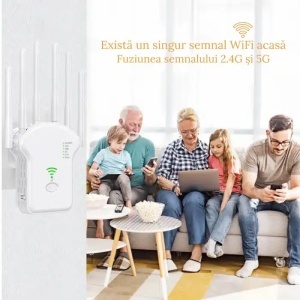 Amplificator WiFi Dual-Band 1200Mbps 3 în 1 cu 6 Antene Externe – Router, Access Point și Repeater - Img 7