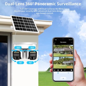 Camera 4G Dubla, Panou Solar, 2 Camere Rotative, Suport Prindere Colt, 4MP, Detectie si Urmarire Persoana - Img 6