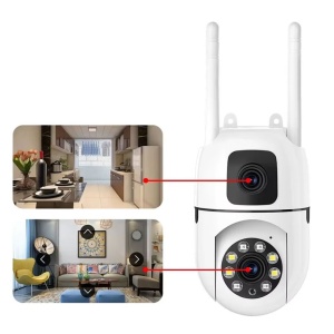 Camera de Supraveghere WiFi, 2 Vederi, Detectie Miscare, Alarma, V380 + CADOU CARD SD32GB - Img 4