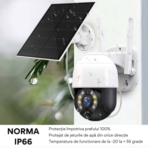 Camera IP Wi-Fi cu Panou Solar 8MP + Card Micro SD 64GB - Img 2