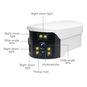 Cameră Supraveghere 4G Dual Lens – Viziune Panoramică 180°, Alarmă Inteligentă și Viziune Nocturnă Color - Img 2