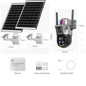 Cameră Supraveghere Duală cu 2 Ecrane, Zoom Optic 10X, Dublu Panou Solar, 8MP, WiFi, Exterior - Summer Sale - Img 10