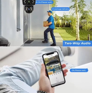 Cameră Supraveghere Solară PTZ 6MP cu 2 Lentile, 360°, 4G, Audio Bidirecțional, Vedere Nocturnă, Alarma, 12.000mah - Img 6