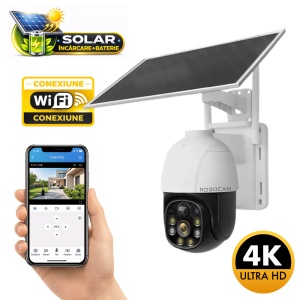 Camera WiFi cu Panou Solar 5MP, Vedere Nocturna, Detectie Miscare