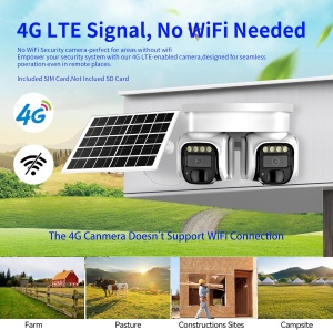 Camera 4G Dubla, Panou Solar, 2 Camere Rotative, Suport Prindere Colt, 4MP, Detectie si Urmarire Persoana - Img 7