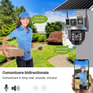 Camera de Supraveghere, 4G, Incarcare Solara, 3 Ecrane, 8mp - Img 2