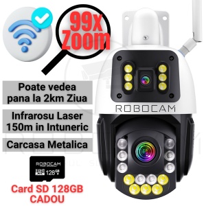 Cameră de Supraveghere WiFi, Zoom 99X vedere la 2000m, Viziune Nocturnă 150m, Carcasa Metalica - Img 2