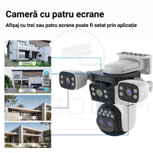Camera IP Speed Dome WiFi 6 , 4 Ecrane, zoom 10x, 8 MP, Auto-Tracking, IR 30m, Audio Bidirecțional - Img 4