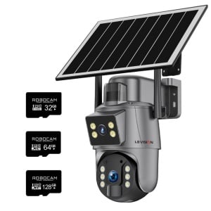 Camera Supraveghere DUBLA 2 Ecrane Diferite, UBOX/UBIA cu Panou Solar, Cartela SIM, 8MP, 3G/4G/5G - Img 1