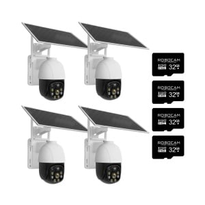 PROMO 4 Camere WiFi cu Panou Solar 8MP, Vedere Nocturna, Detectie Miscare + 4 Carduri Micro SD Cadou - Img 1