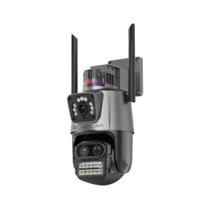 Cameră de supraveghere PTZ smart cu 3 lentile, zoom digital 8x