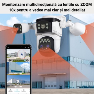 Camera IP Speed Dome WiFi 6 , 4 Ecrane, zoom 10x, 8 MP, Auto-Tracking, IR 30m, Audio Bidirecțional - Img 5