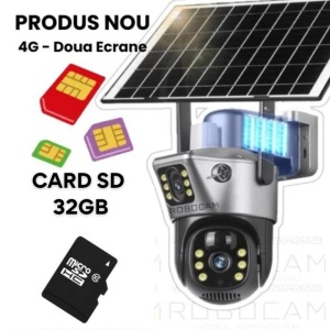 Camera Supraveghere Gri DUBLA 2 Ecrane Diferite cu Panou Solar si Cartela SIM, 8MP, 3G/4G + CARD SD 32GB - Img 8