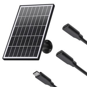 Panou Solar Suplimentar 7W pentru Cameră Supraveghere – Monocristalin, Cablu 1.7m + Adaptor Tip-C pentru 2 Panouri - Img 1