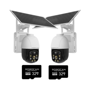 PROMO 2 Camere WiFi cu Panou Solar 3MP, Vedere Nocturna, Detectie Miscare + 2 Carduri Micro SD Cadou - Img 1